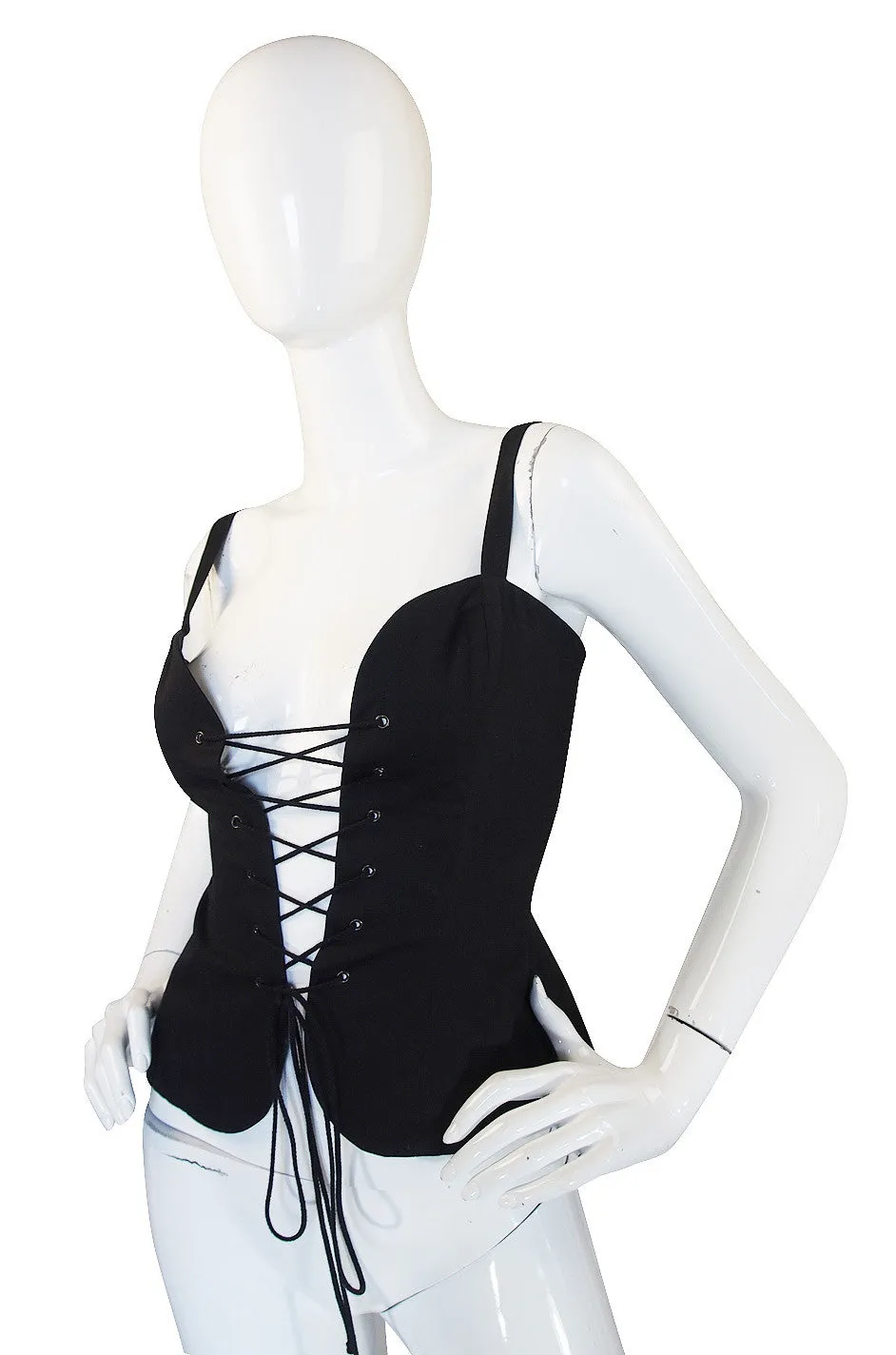 1970s Yves Saint Laurent Black Corset Top