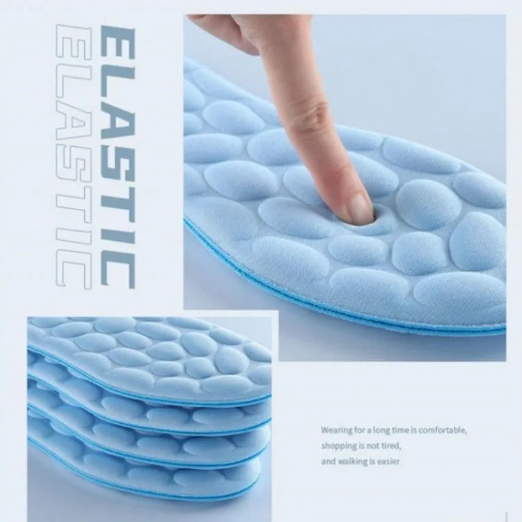 1pair 4D Massage Insole Imitation Pebbles Full Palm Sports Insole,