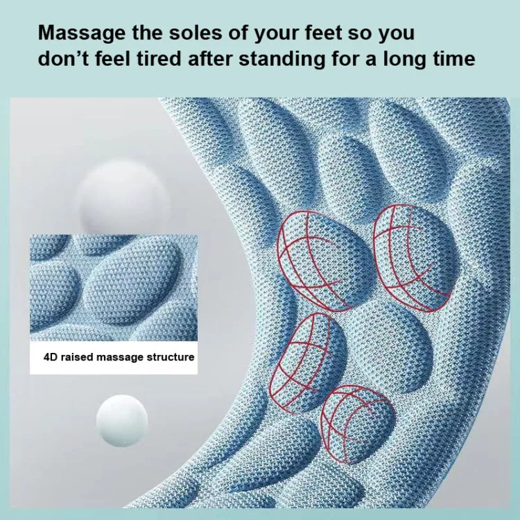 1pair 4D Massage Insole Imitation Pebbles Full Palm Sports Insole,