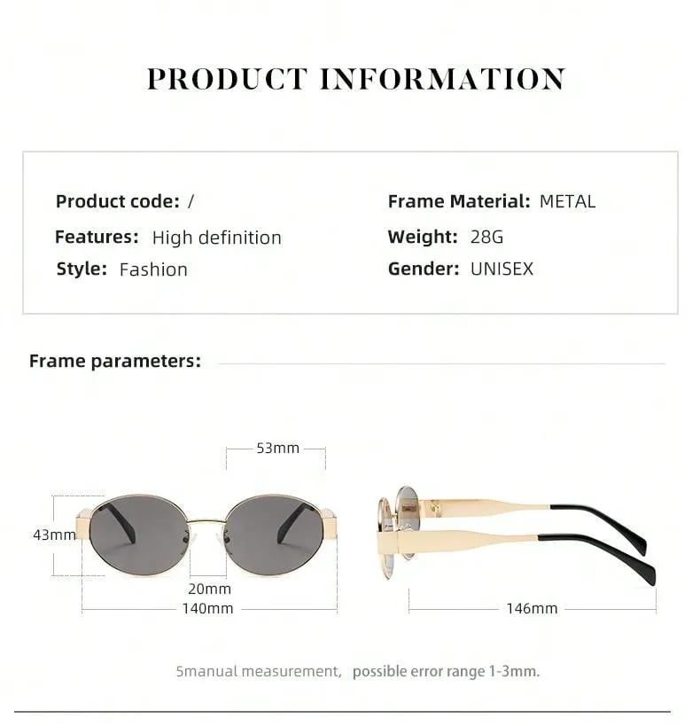 1pc Retro Metal Frame Sunglasses