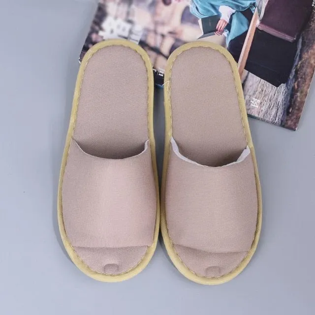2019 New Simple Unisex Slippers Hotel Travel Spa Portable Men Slippers Disposable Home Guest Indoor Cotton Fabric Men Slipper