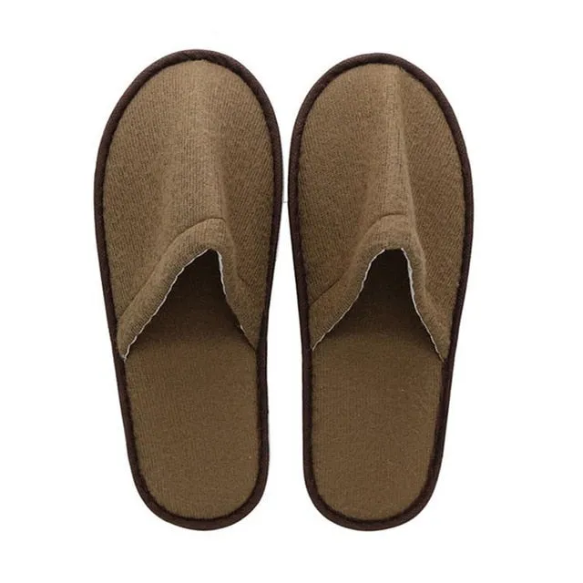 2019 New Simple Unisex Slippers Hotel Travel Spa Portable Men Slippers Disposable Home Guest Indoor Cotton Fabric Men Slipper