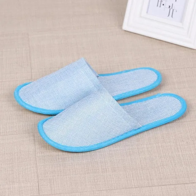 2019 New Simple Unisex Slippers Hotel Travel Spa Portable Men Slippers Disposable Home Guest Indoor Cotton Fabric Men Slipper