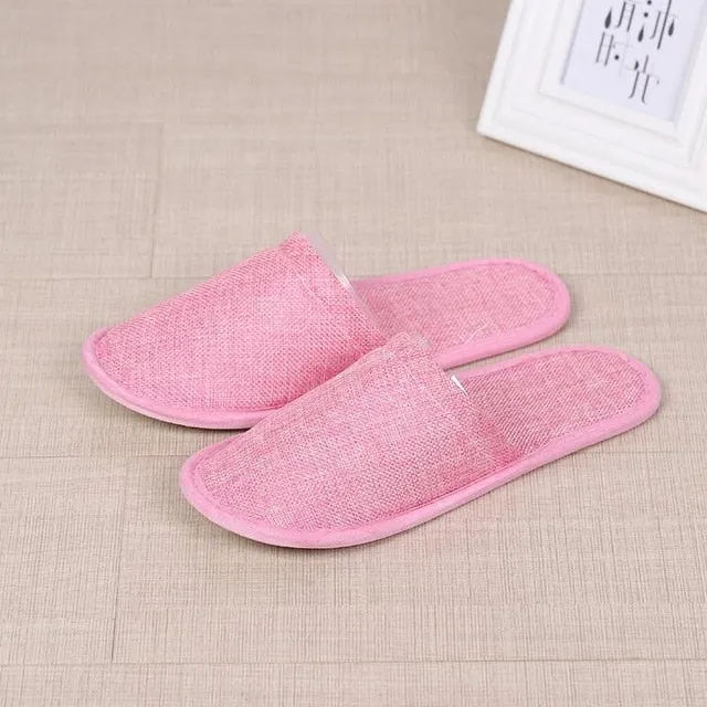 2019 New Simple Unisex Slippers Hotel Travel Spa Portable Men Slippers Disposable Home Guest Indoor Cotton Fabric Men Slipper