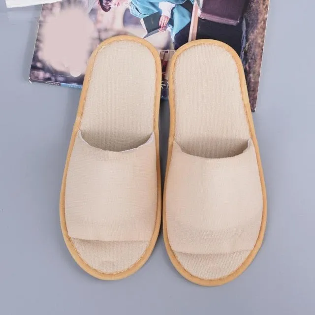 2019 New Simple Unisex Slippers Hotel Travel Spa Portable Men Slippers Disposable Home Guest Indoor Cotton Fabric Men Slipper