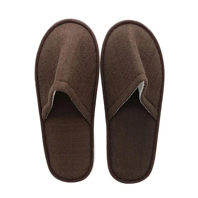 2019 New Simple Unisex Slippers Hotel Travel Spa Portable Men Slippers Disposable Home Guest Indoor Cotton Fabric Men Slipper