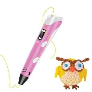 3D Pen- Bolígrafo de impresión 3D con pantalla – Incluye bolígrafo 3D, 3 filamentos de colores material PLA    y cargador