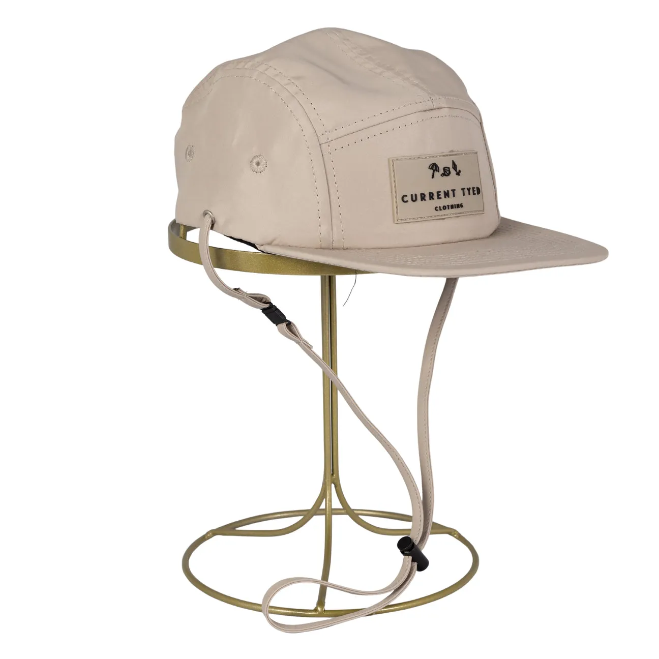 5 panel waterproof snapback hat beige