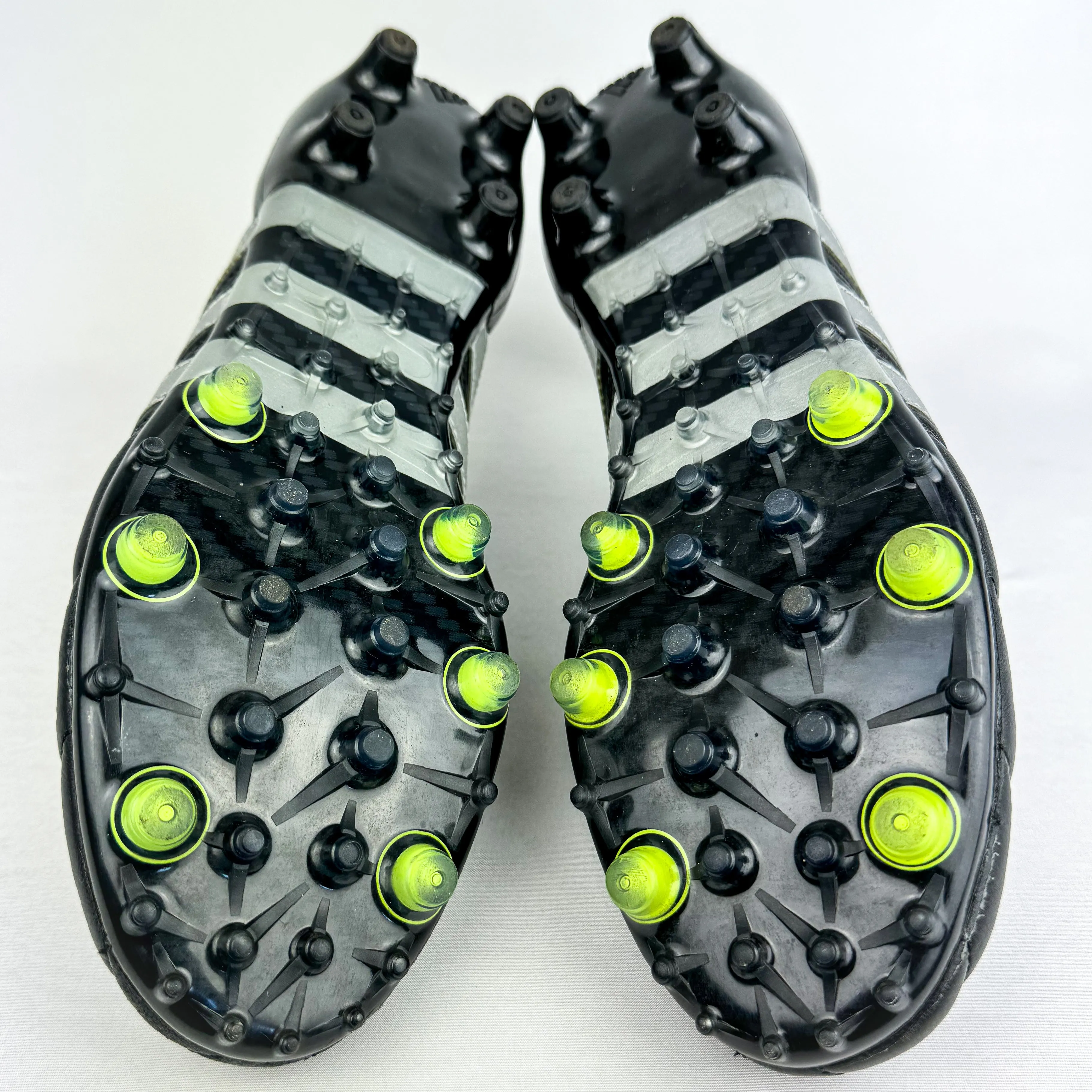 Adidas Ace 15.1 Leather FG - Black/Silver Metallic/Solar Yellow *Wore Once*