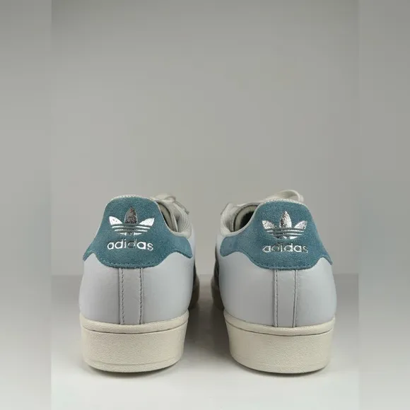 Adidas Superstar Casual Retro Lace Up Athletic Sneaker White/Blue/Gray Mens 12