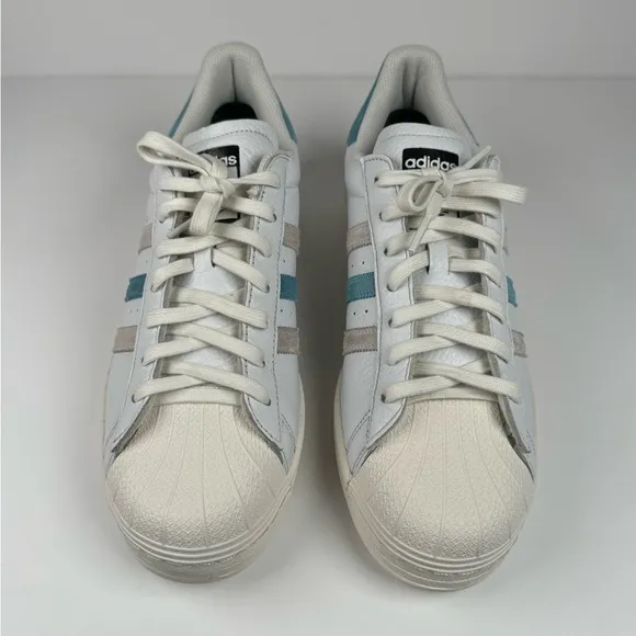 Adidas Superstar Casual Retro Lace Up Athletic Sneaker White/Blue/Gray Mens 12