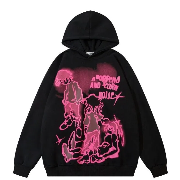 AG American Retro Graffiti Boy Style Hoodie