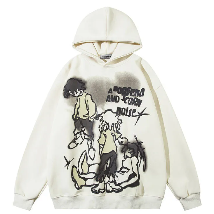 AG American Retro Graffiti Boy Style Hoodie