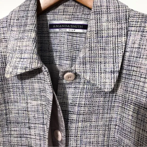 Amanda Smith Pure Silk Skirt Jacket Suit Set Womens 12 Professional Classy Work