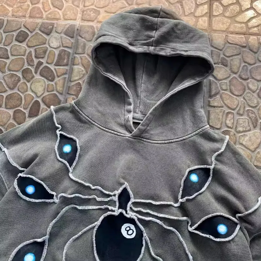 AokLok Dark Retro Spider Eyes Hoodie