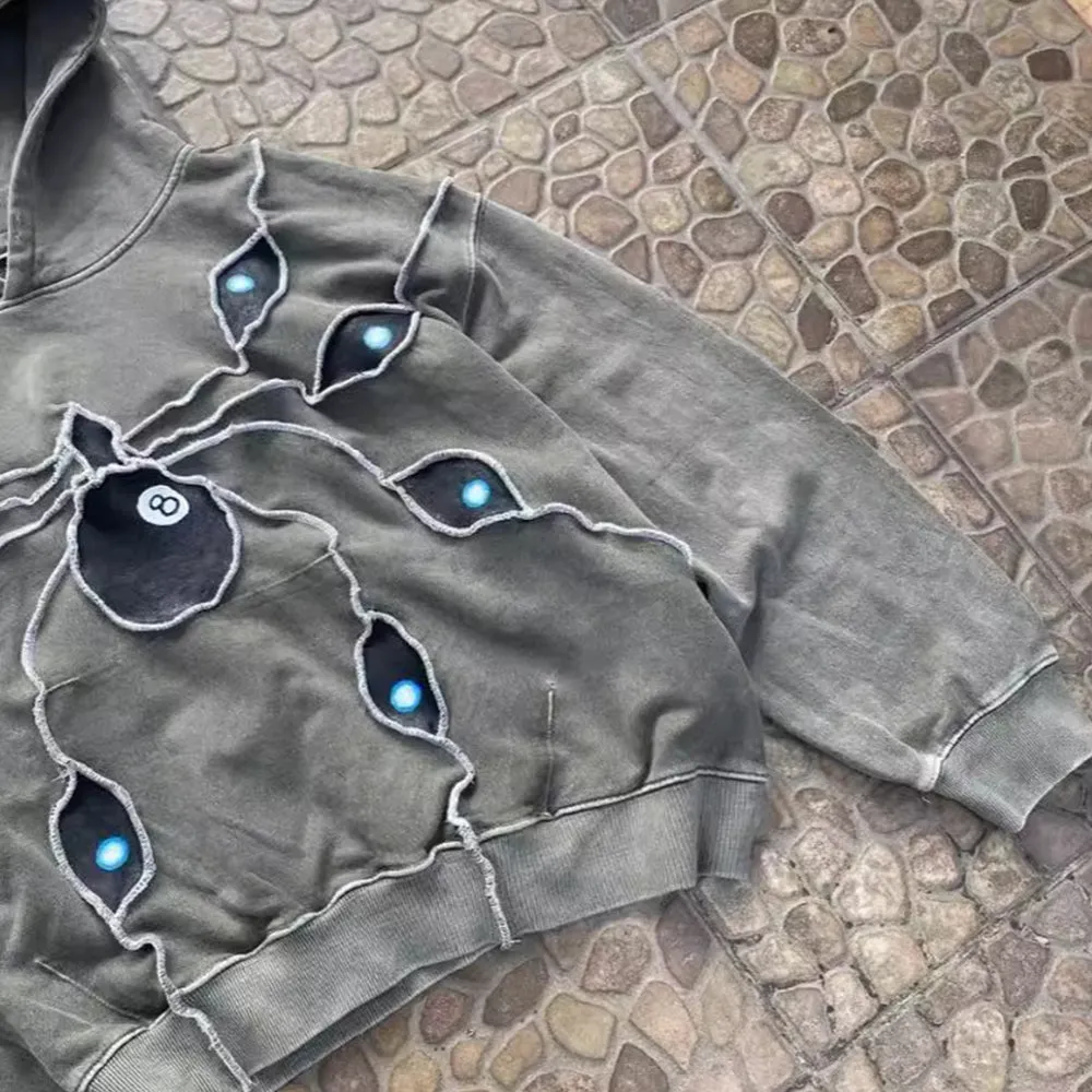 AokLok Dark Retro Spider Eyes Hoodie