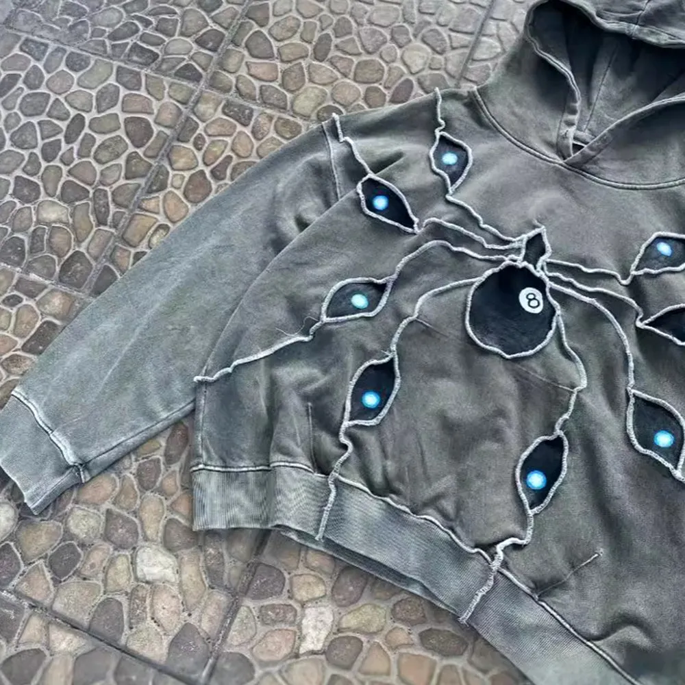 AokLok Dark Retro Spider Eyes Hoodie