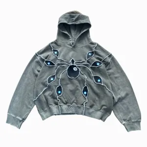 AokLok Dark Retro Spider Eyes Hoodie