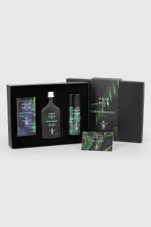 Aqua di Polo Gran Paradiso Jungle Erkek 50 Ml EDP Parfüm, 200 Ml Tıraş Kolonyası, 150 Ml Parfüm Deodorant 3'lü Hediye Seti