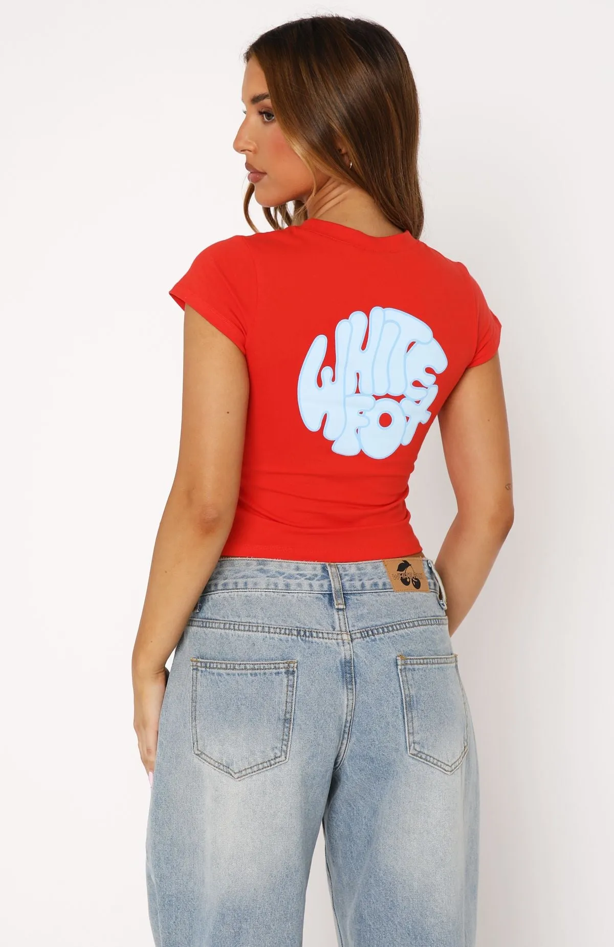 Around In Circles Baby Tee Red