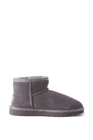 AUS WOOLI UGG SHORT SHEEPSKIN ANKLE BOOT - Grey