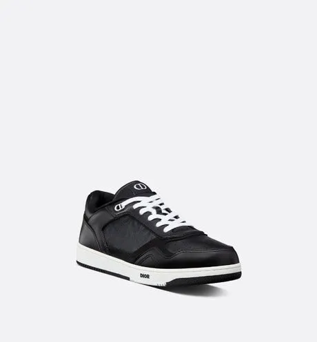 B27 Low-Top Sneaker • Black Smooth Calfskin and CD Diamond Canvas
