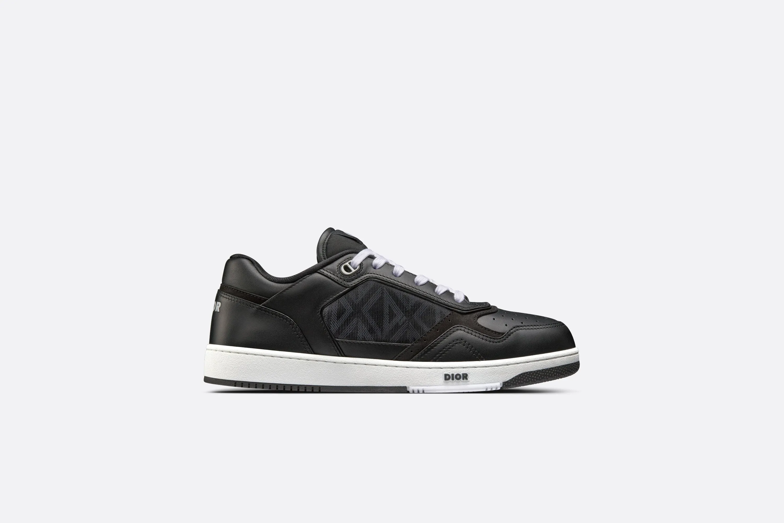 B27 Low-Top Sneaker • Black Smooth Calfskin and CD Diamond Canvas