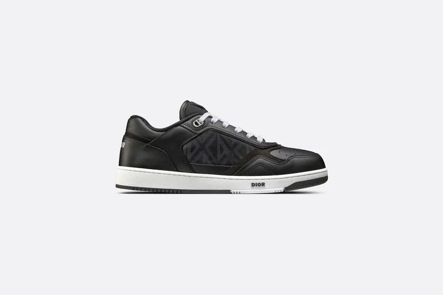 B27 Low-Top Sneaker • Black Smooth Calfskin and CD Diamond Canvas
