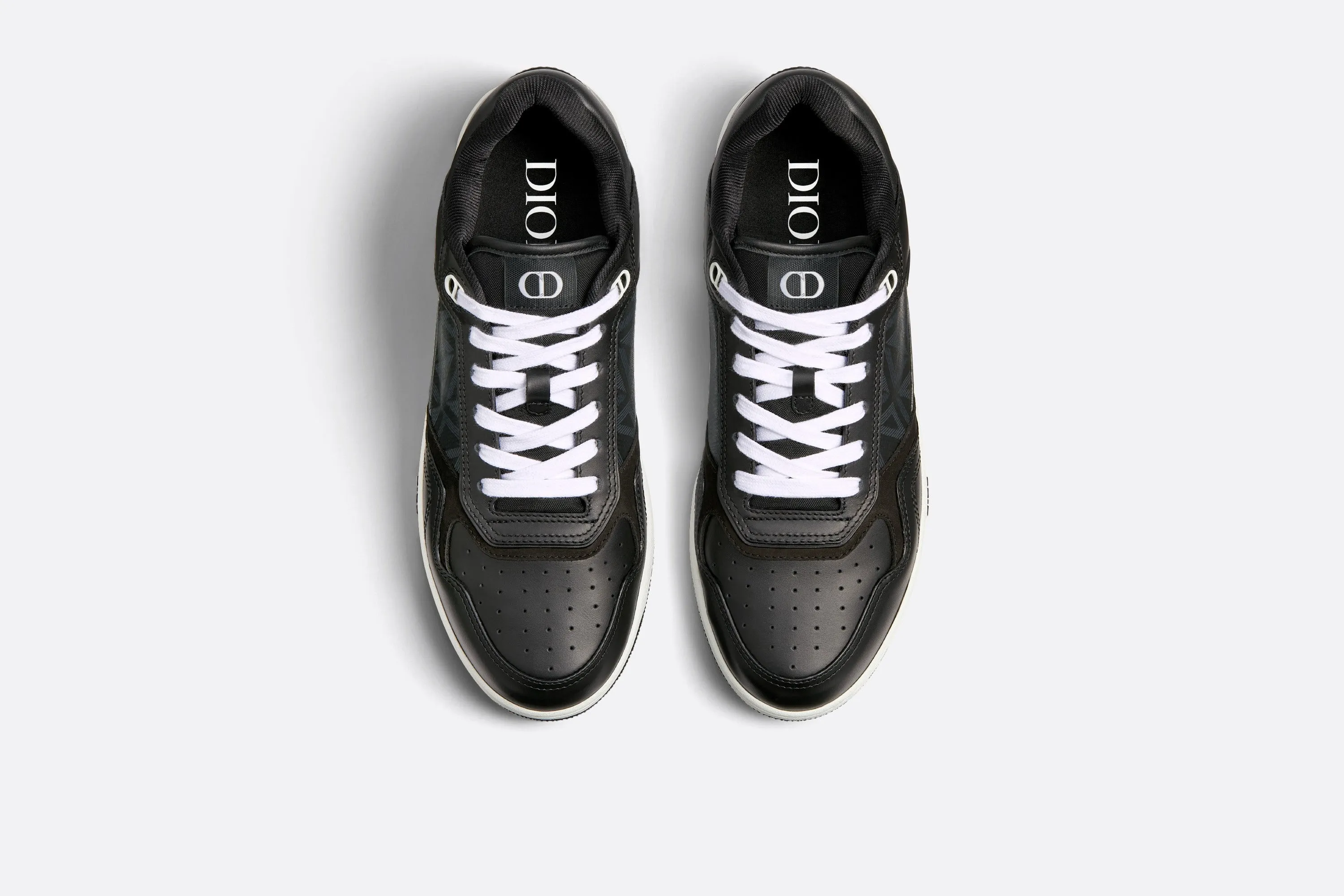 B27 Low-Top Sneaker • Black Smooth Calfskin and CD Diamond Canvas