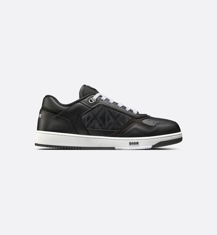 B27 Low-Top Sneaker • Black Smooth Calfskin and CD Diamond Canvas