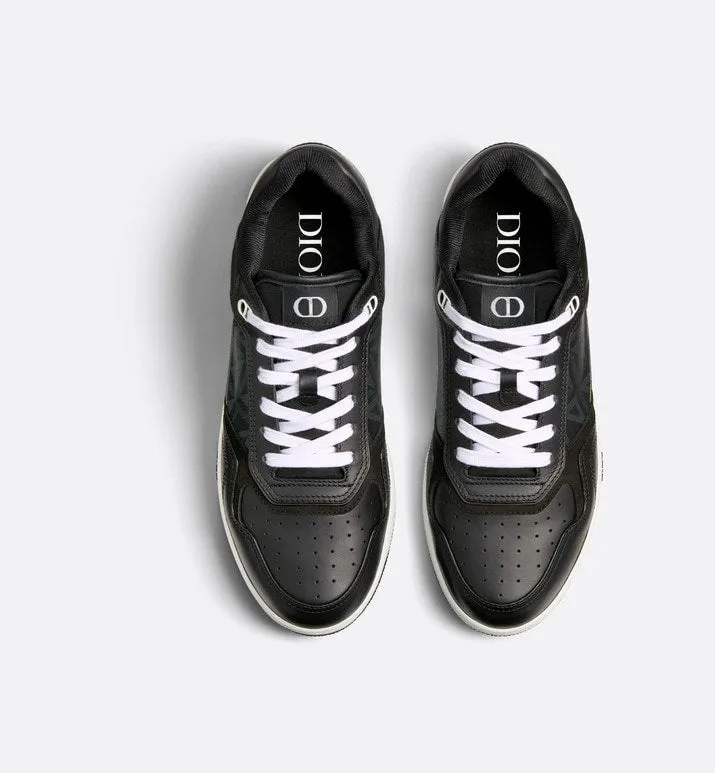 B27 Low-Top Sneaker • Black Smooth Calfskin and CD Diamond Canvas