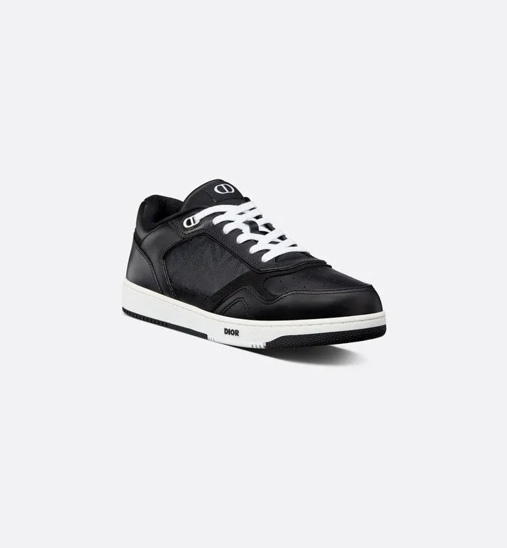B27 Low-Top Sneaker • Black Smooth Calfskin and CD Diamond Canvas