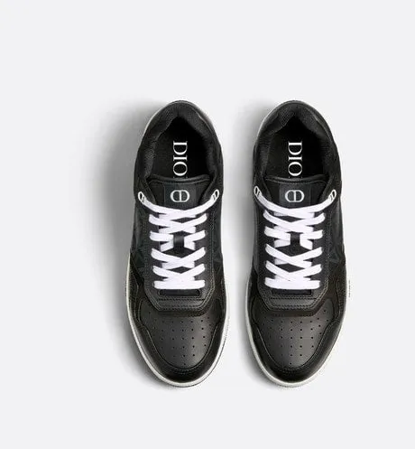 B27 Low-Top Sneaker • Black Smooth Calfskin and CD Diamond Canvas