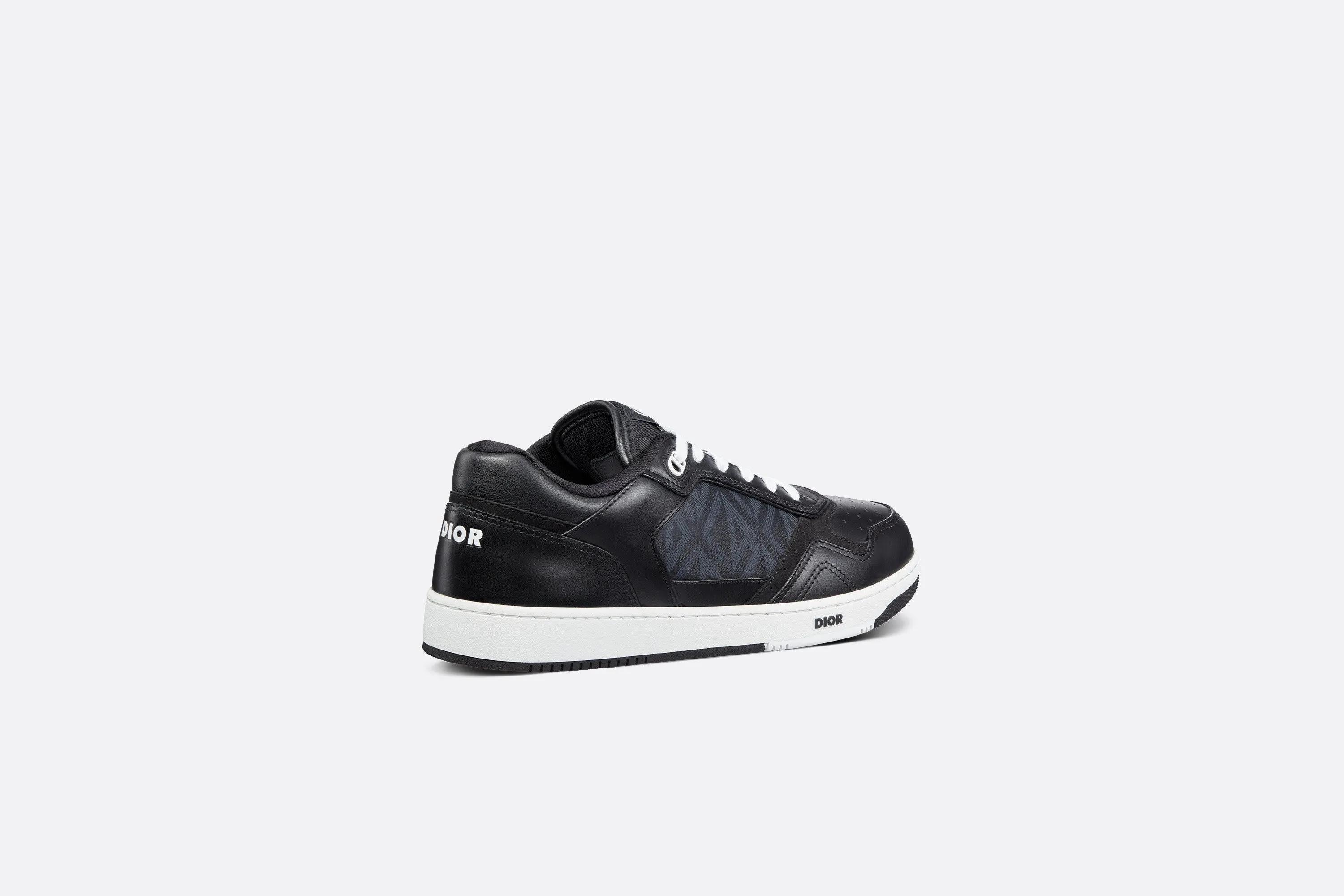 B27 Low-Top Sneaker • Black Smooth Calfskin and CD Diamond Canvas