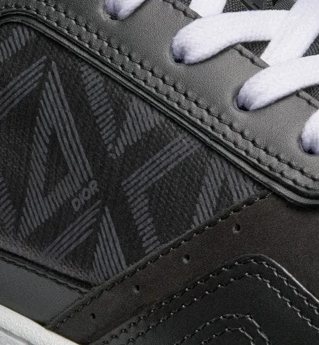 B27 Low-Top Sneaker • Black Smooth Calfskin and CD Diamond Canvas