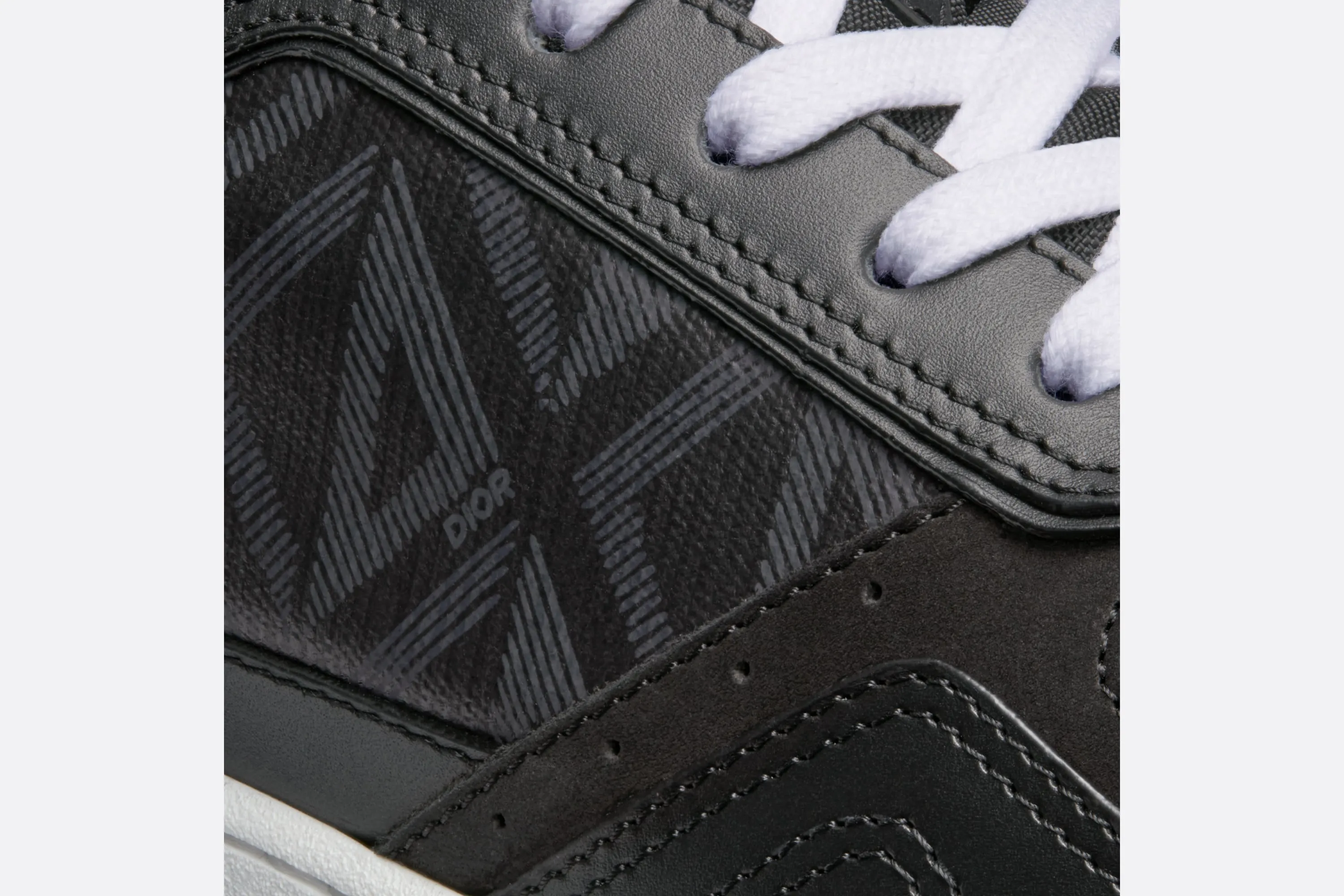 B27 Low-Top Sneaker • Black Smooth Calfskin and CD Diamond Canvas
