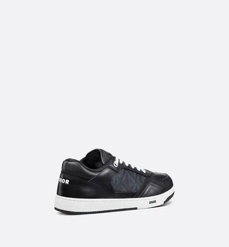 B27 Low-Top Sneaker • Black Smooth Calfskin and CD Diamond Canvas