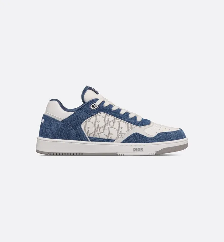 B27 Low-Top Sneaker • White Smooth Calfskin, Blue Denim and White Dior Oblique Galaxy Leather