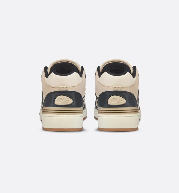 B57 Mid-Top Sneaker • Black and Cream Smooth Calfskin and Beige Suede