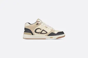 B57 Mid-Top Sneaker • Black and Cream Smooth Calfskin and Beige Suede