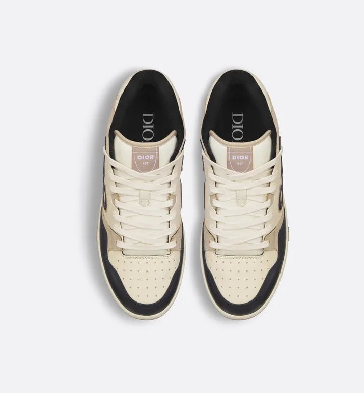 B57 Mid-Top Sneaker • Black and Cream Smooth Calfskin and Beige Suede
