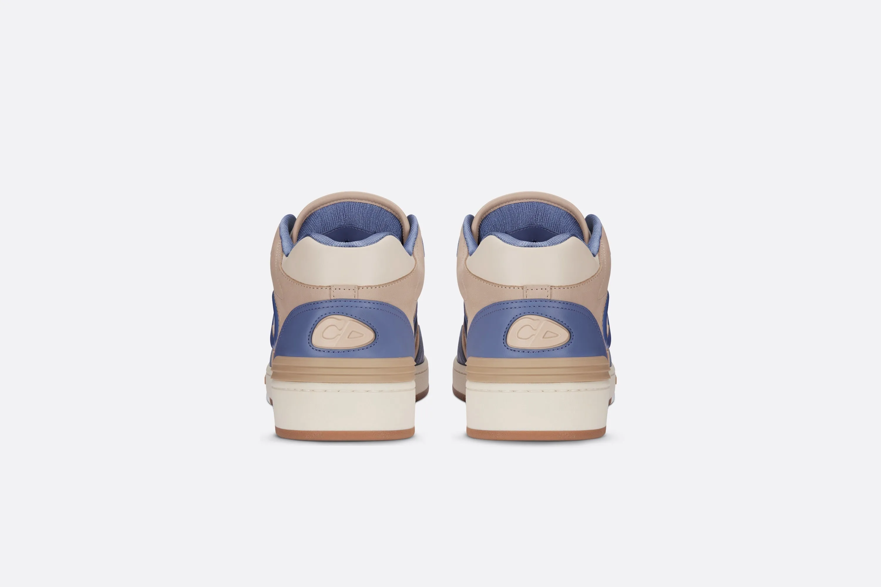 B57 Mid-Top Sneaker • Blue and Cream Smooth Calfskin and Beige Suede