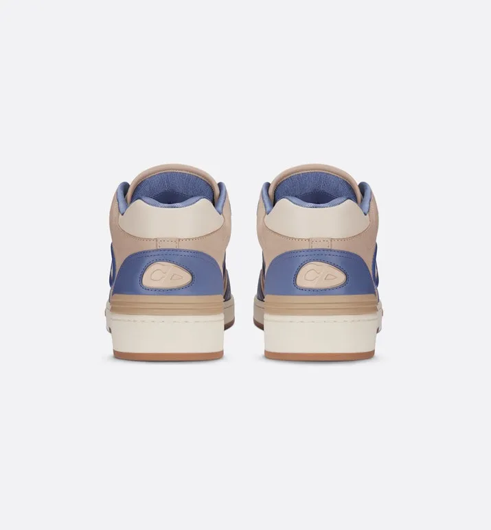 B57 Mid-Top Sneaker • Blue and Cream Smooth Calfskin and Beige Suede