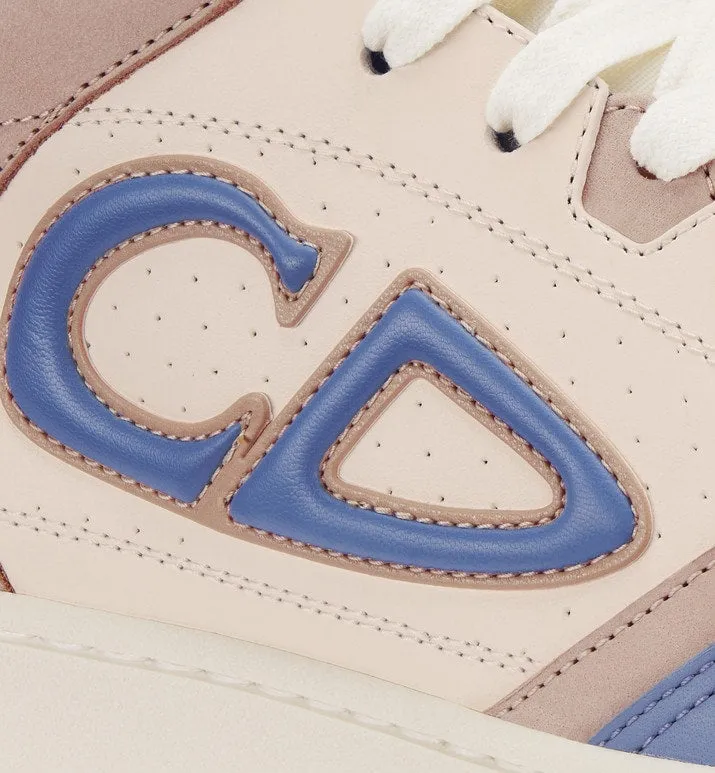 B57 Mid-Top Sneaker • Blue and Cream Smooth Calfskin and Beige Suede