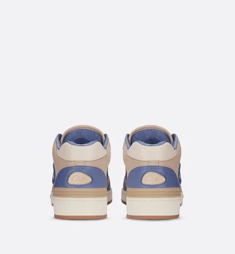 B57 Mid-Top Sneaker • Blue and Cream Smooth Calfskin and Beige Suede