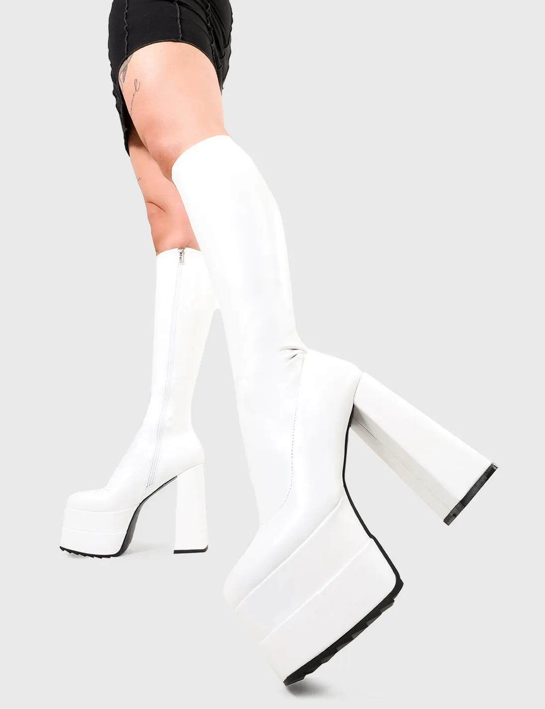 Bad Gurl Wide Calf Platform Knee High Boots