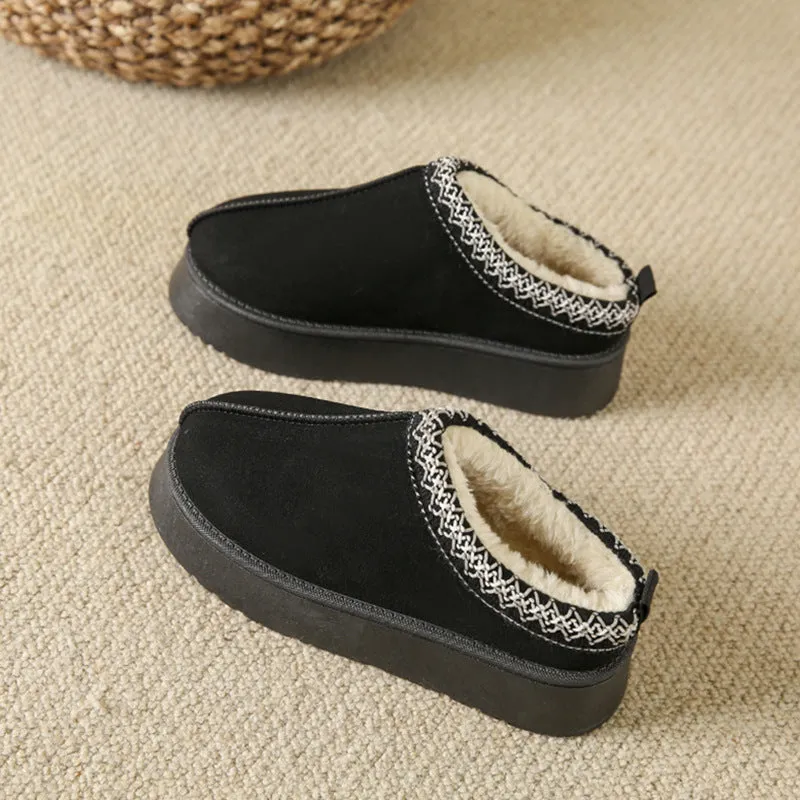Baotou Plush Half Slippers Home Snow Boots Women's