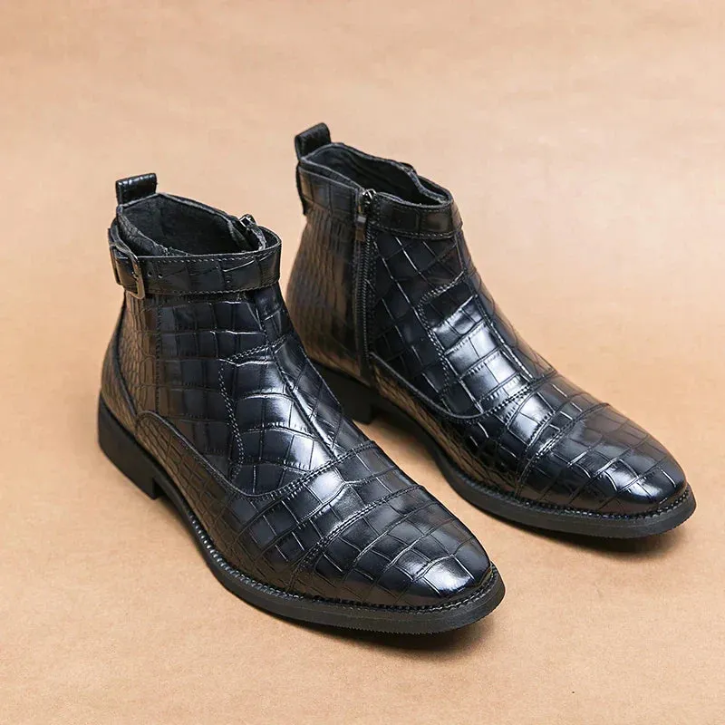 Baron | Buckled Leather Ankle Boots