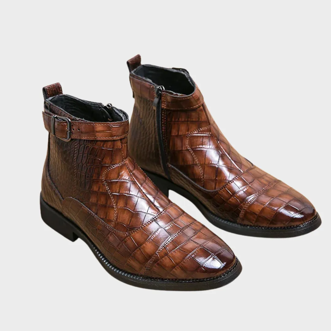 Baron | Buckled Leather Ankle Boots