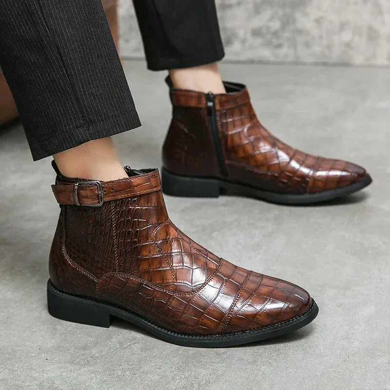 Baron | Buckled Leather Ankle Boots